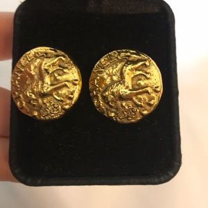 Chanel Sphinx Clip-On Earrings- Authentic